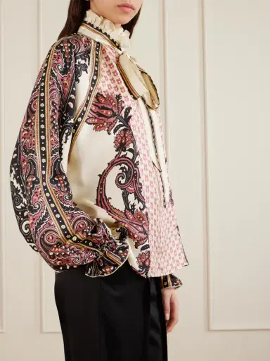 Etro Pussy-bow Ruffled Printed Silk-twill Blouse | Thumbnail 6 Etro Pussy-bow Ruffled Printed Silk-twill Blouse | Thumbnail 6