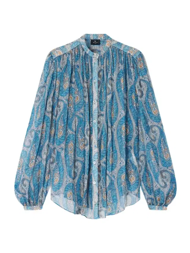 Pleated Paisley-print Silk-crepon Blouse
