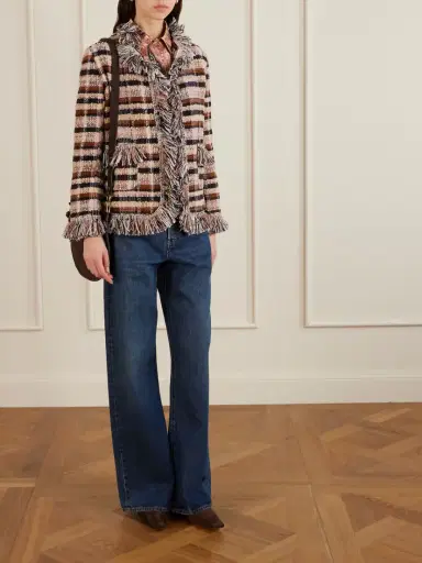 Etro Fringed Checked Tweed Jacket | Thumbnail 2 Etro Fringed Checked Tweed Jacket | Thumbnail 2