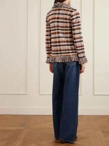 Etro Fringed Checked Tweed Jacket | Thumbnail 3 Etro Fringed Checked Tweed Jacket | Thumbnail 3