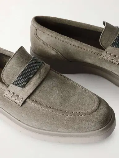 Brunello Cucinelli Embellished Suede Loafers | Thumbnail 5 Brunello Cucinelli Embellished Suede Loafers | Thumbnail 5