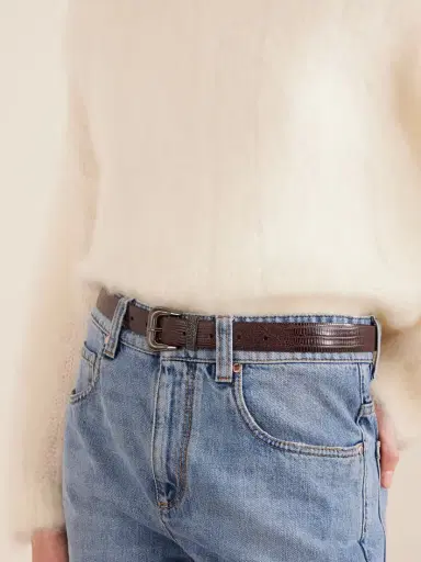 Brunello Cucinelli Lizard-effect Leather Belt | Thumbnail 2