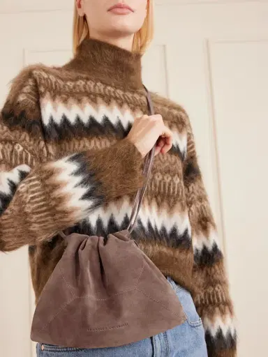 Brunello Cucinelli Bead-embellished Suede Shoulder Bag | Thumbnail 5 Brunello Cucinelli Bead-embellished Suede Shoulder Bag | Thumbnail 5