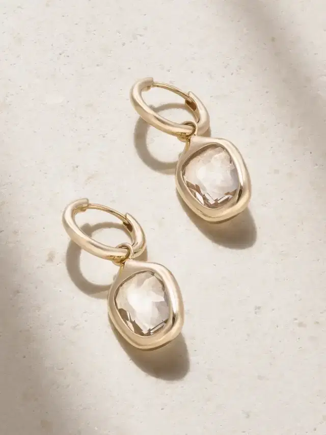 By Pariah Orbit Prism 14-karat Recycled Gold Topaz Hoop Earrings