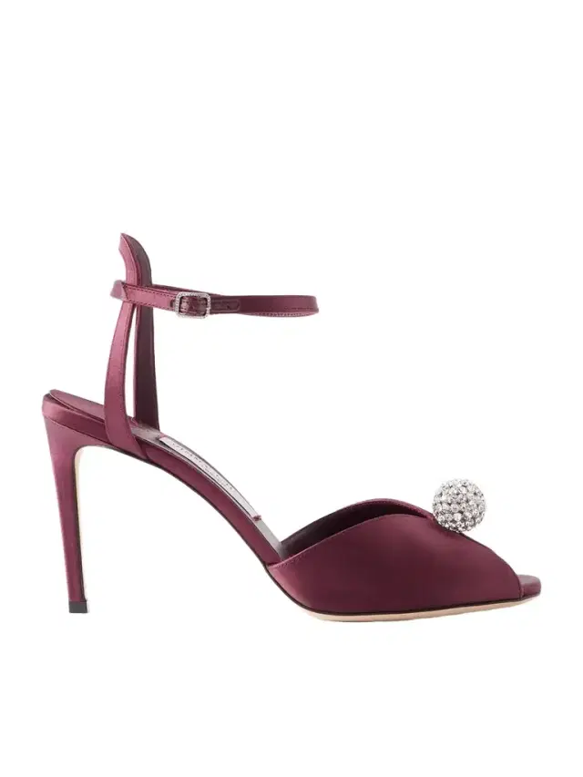 Sacora 85 Crystal-embellished Satin Sandals
