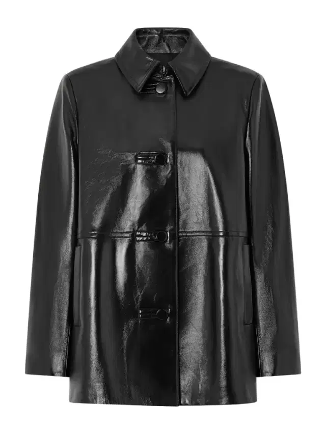 Jess Paneled Glossed-leather Jacket