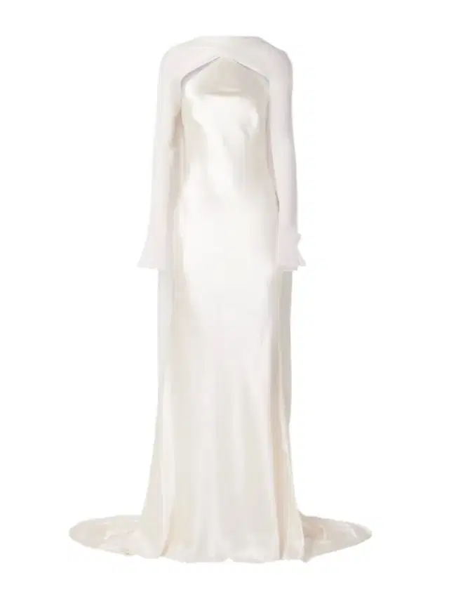 Mari Convertible Cape-effect Silk And Wool-blend Satin And Silk-crepon Gown