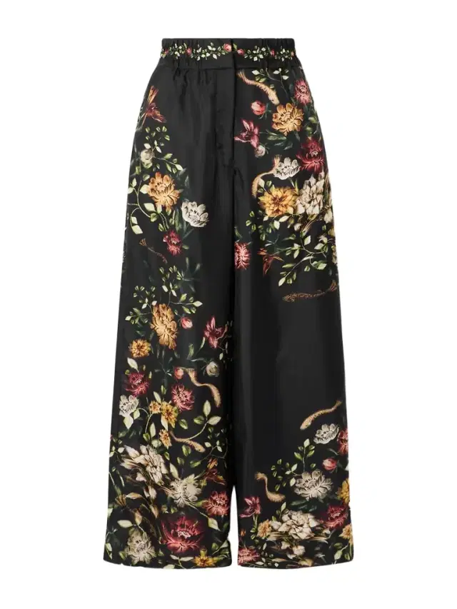 Tota Paramo Floral-print Silk-twill Wide-leg Pants