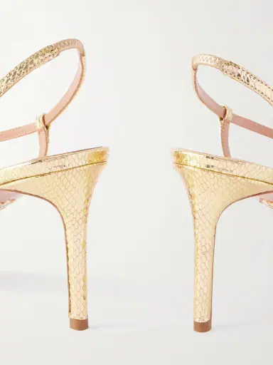 Aquazzura Talk To Me 75 Metallic Snake-effect Leather Slingback Sandals | Thumbnail 5 Aquazzura Talk To Me 75 Metallic Snake-effect Leather Slingback Sandals | Thumbnail 5