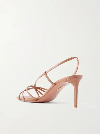 Aquazzura Talk To Me 75 Metallic Leather Slingback Sandals | Thumbnail 3