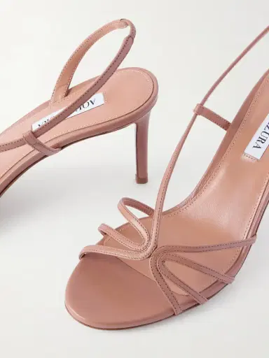 Aquazzura Talk To Me 75 Metallic Leather Slingback Sandals | Thumbnail 5