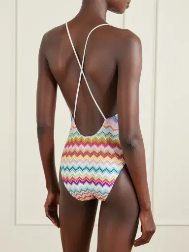 Missoni Mare Striped Metallic Crochet-knit Swimsuit | Thumbnail 3 Missoni Mare Striped Metallic Crochet-knit Swimsuit | Thumbnail 3