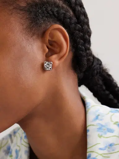 Loewe Bombe Anagram Silver Earrings | Thumbnail 2