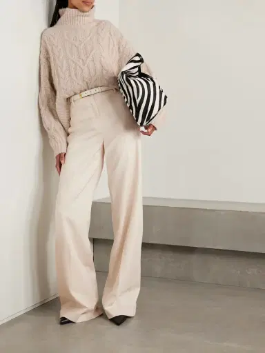 Nili Lotan Fairiny Cable-knit Brushed Cashmere And Silk-blend Turtleneck Sweater | Thumbnail 2 Nili Lotan Fairiny Cable-knit Brushed Cashmere And Silk-blend Turtleneck Sweater | Thumbnail 2