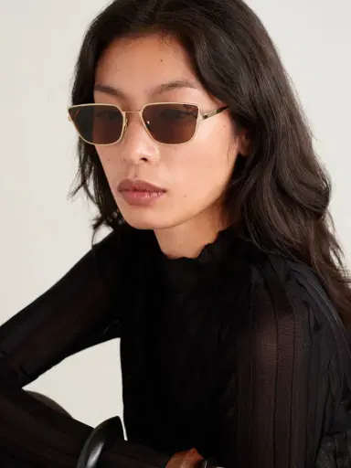 FENDI EYEWEAR Signature D-frame Gold-tone And Tortoiseshell Acetate Sunglasses | Thumbnail 2 FENDI EYEWEAR Signature D-frame Gold-tone And Tortoiseshell Acetate Sunglasses | Thumbnail 2