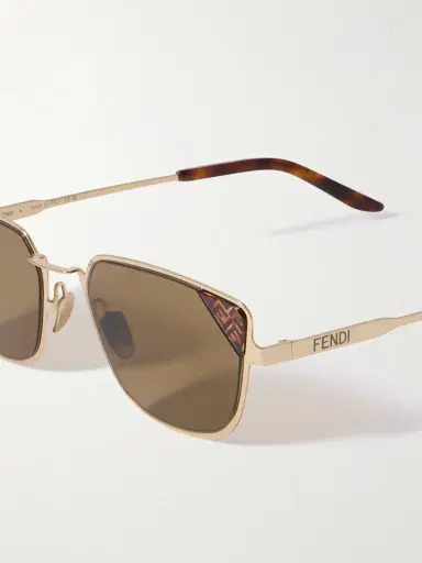 FENDI EYEWEAR Signature D-frame Gold-tone And Tortoiseshell Acetate Sunglasses | Thumbnail 4 FENDI EYEWEAR Signature D-frame Gold-tone And Tortoiseshell Acetate Sunglasses | Thumbnail 4