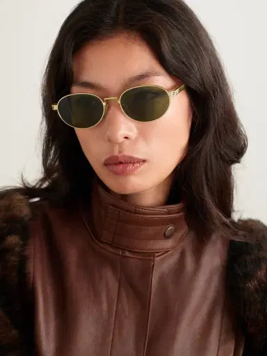 FENDI EYEWEAR Fendi Sky Round-frame Gold-tone Sunglasses | Thumbnail 2 FENDI EYEWEAR Fendi Sky Round-frame Gold-tone Sunglasses | Thumbnail 2