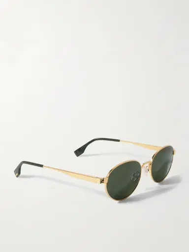 FENDI EYEWEAR Fendi Sky Round-frame Gold-tone Sunglasses | Thumbnail 3 FENDI EYEWEAR Fendi Sky Round-frame Gold-tone Sunglasses | Thumbnail 3