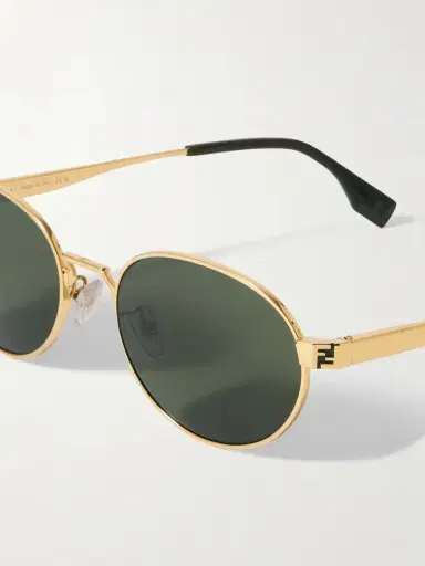 FENDI EYEWEAR Fendi Sky Round-frame Gold-tone Sunglasses | Thumbnail 4 FENDI EYEWEAR Fendi Sky Round-frame Gold-tone Sunglasses | Thumbnail 4