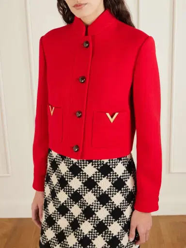 Valentino Garavani Embellished Wool And Silk-blend Drill Jacket | Thumbnail 3 Valentino Garavani Embellished Wool And Silk-blend Drill Jacket | Thumbnail 3