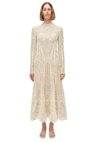 Simkhai Florence Embroidered Midi Dress | Thumbnail 1 Simkhai Florence Embroidered Midi Dress | Thumbnail 1