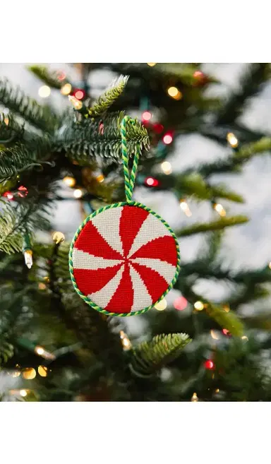 Furbish Studio Peppermint Needlepoint Icon Ornament | Thumbnail 2 Furbish Studio Peppermint Needlepoint Icon Ornament | Thumbnail 2