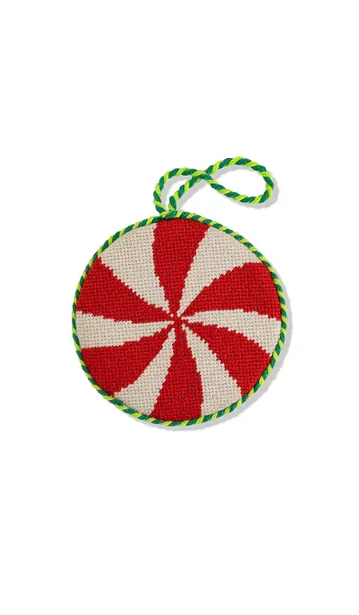 Furbish Studio Peppermint Needlepoint Icon Ornament