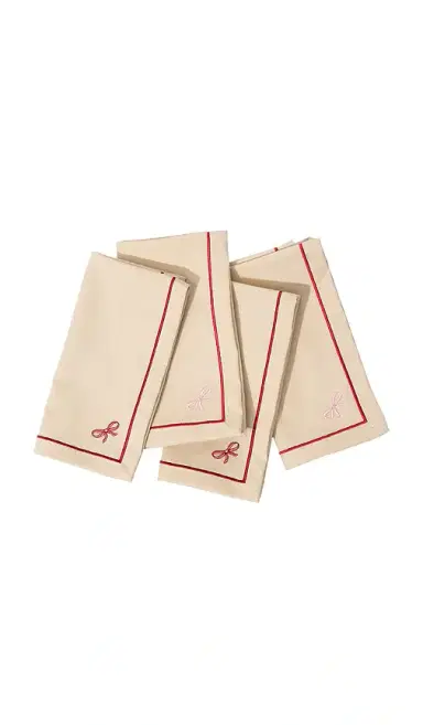 Frasier Sterling Bows Dinner Napkins Set Of 4 | Thumbnail 1