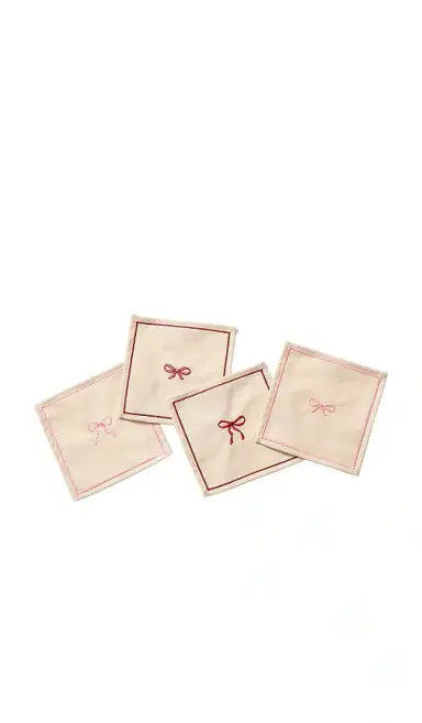 Frasier Sterling Bows Cocktail Napkins Set Of 4 | Thumbnail 1