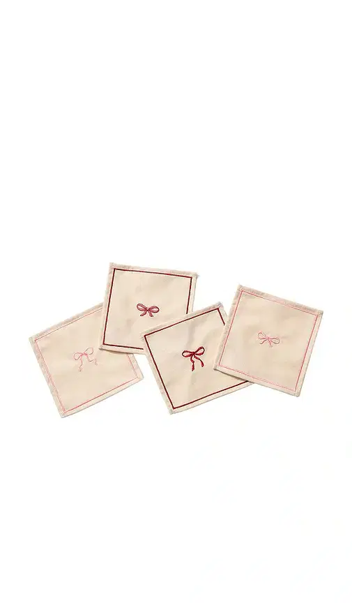 Frasier Sterling Bows Cocktail Napkins Set Of 4