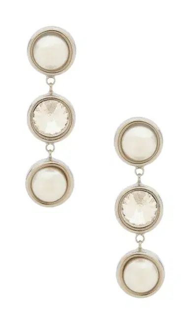 LELET NY Clare Crystal And Pearl Linear Earrings | Thumbnail 1 LELET NY Clare Crystal And Pearl Linear Earrings | Thumbnail 1