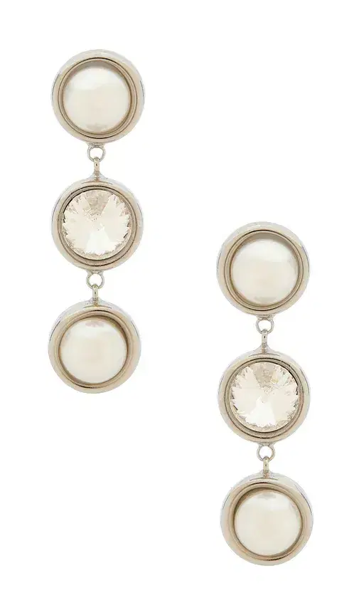 LELET NY Clare Crystal And Pearl Linear Earrings