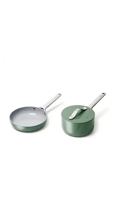 Caraway Non-stick Ceramic Mini Fry Pan & Mini Sauce Pan Duo | Thumbnail 1 Caraway Non-stick Ceramic Mini Fry Pan & Mini Sauce Pan Duo | Thumbnail 1