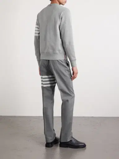 Thom Browne Slim-Fit Striped Loopback Cotton-Jersey Sweatshirt - Men | Thumbnail 4