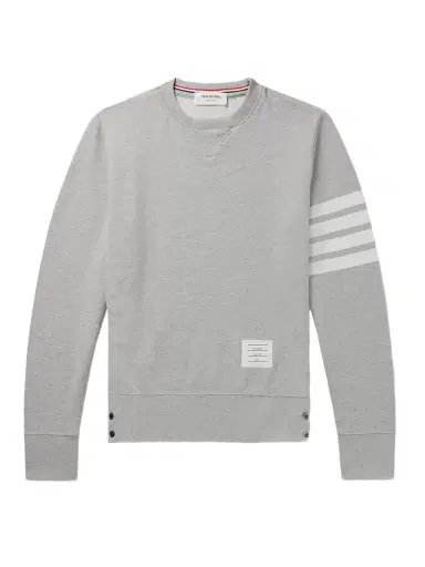 Thom Browne Slim-Fit Striped Loopback Cotton-Jersey Sweatshirt - Men | Thumbnail 1