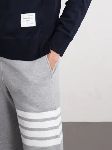 Thom Browne Striped Loopback Cotton-Jersey Shorts - Men | Thumbnail 5 Thom Browne Striped Loopback Cotton-Jersey Shorts - Men | Thumbnail 5