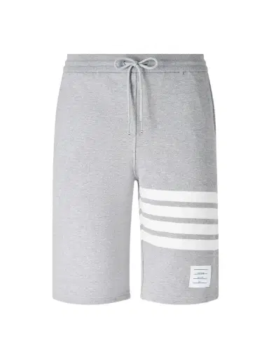 Thom Browne Striped Loopback Cotton-Jersey Shorts - Men | Thumbnail 1 Thom Browne Striped Loopback Cotton-Jersey Shorts - Men | Thumbnail 1