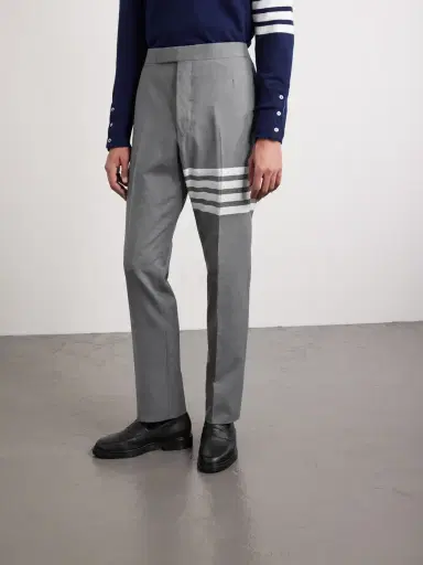 Thom Browne Grey Slim-Fit Tapered Striped Wool Suit Trousers - Men | Thumbnail 3