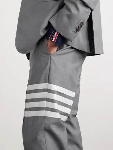 Thom Browne Grey Slim-Fit Tapered Striped Wool Suit Trousers - Men | Thumbnail 5