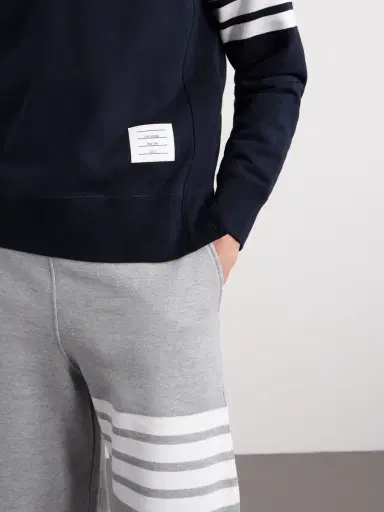 Thom Browne Slim-Fit Striped Loopback Cotton-Jersey Sweatshirt - Men | Thumbnail 4 Thom Browne Slim-Fit Striped Loopback Cotton-Jersey Sweatshirt - Men | Thumbnail 4