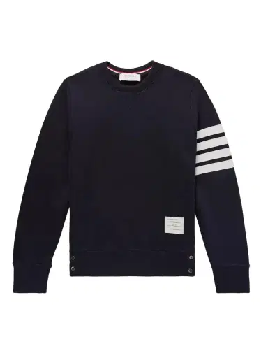 Thom Browne Slim-Fit Striped Loopback Cotton-Jersey Sweatshirt - Men | Thumbnail 1 Thom Browne Slim-Fit Striped Loopback Cotton-Jersey Sweatshirt - Men | Thumbnail 1