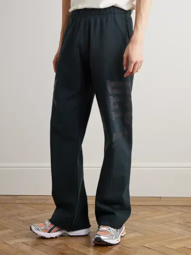 Gallery Dept. Post Workout Logo-Print Wide-Leg Cotton-Jersey Sweatpants - Men | Thumbnail 3