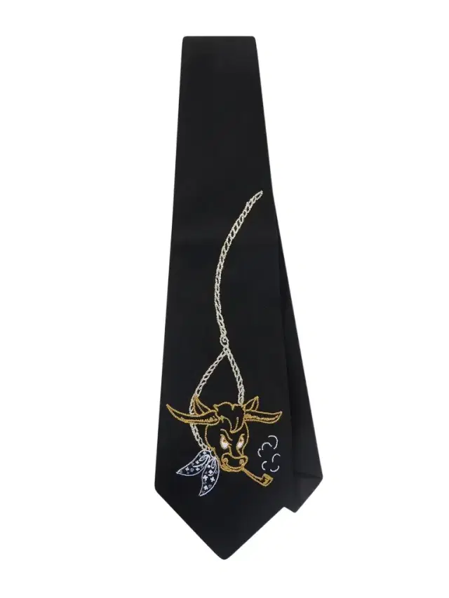 Bull 12cm Embroidered Virgin Wool-Twill Tie - Men