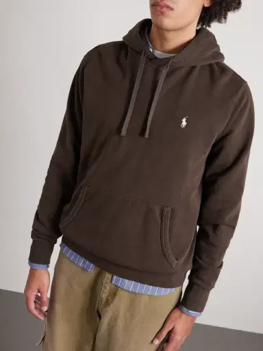 Polo Ralph Lauren Logo-Embroidered Cotton-Jersey Hoodie - Men | Thumbnail 3
