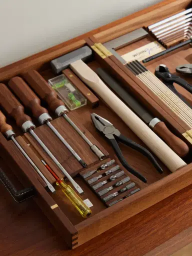 WohnGeist Swiss Leather-Trimmed Wooden Toolkit - Men | Thumbnail 4