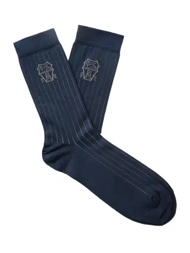 Brunello Cucinelli Logo-Jacquard Cotton Socks - Men | Thumbnail 1 Brunello Cucinelli Logo-Jacquard Cotton Socks - Men | Thumbnail 1