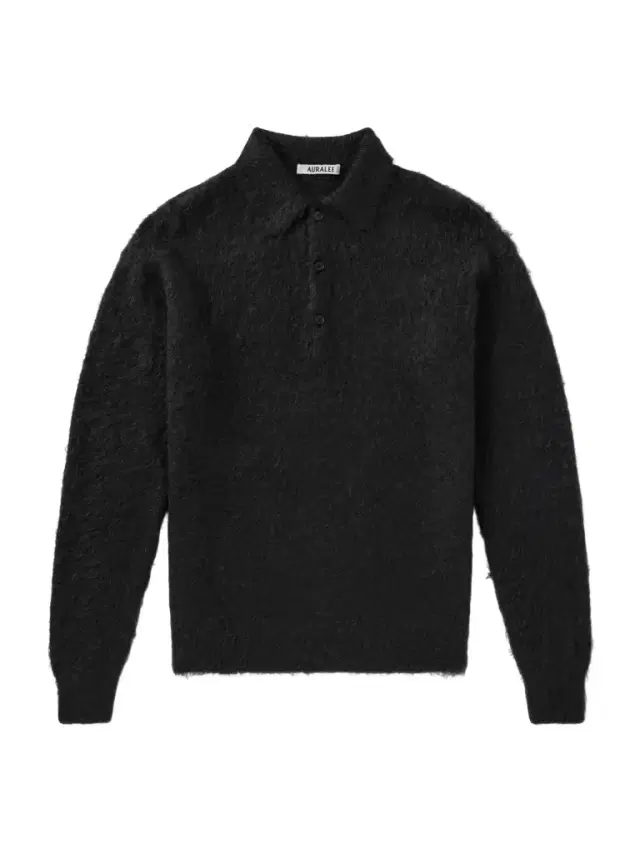 Brushed Mohair and Wool-Blend Polo Sweater - Men