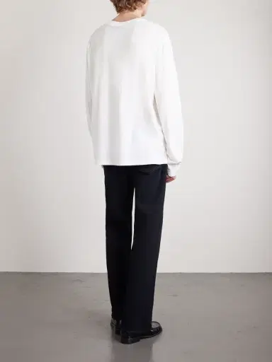 Acne Studios Edden U 1996 Logo-Print Distressed Cotton and Hemp-Blend T-Shirt - Men | Thumbnail 3