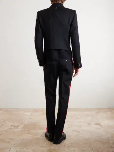 Alexander McQueen Slim-Fit Double-Breasted Grosgrain-Trimmed Wool-Twill Blazer - Men | Thumbnail 3