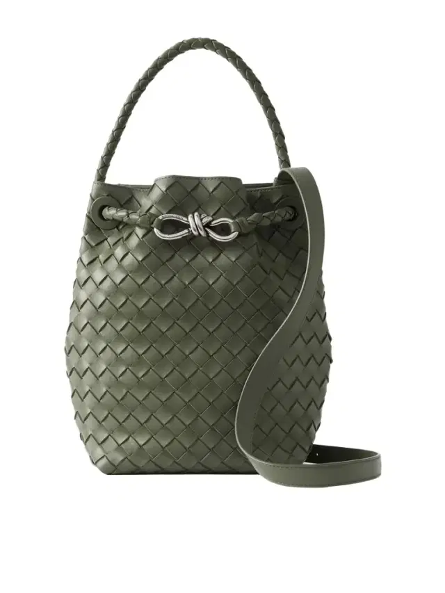 Andiamo Intrecciato Leather Bucket Bag
